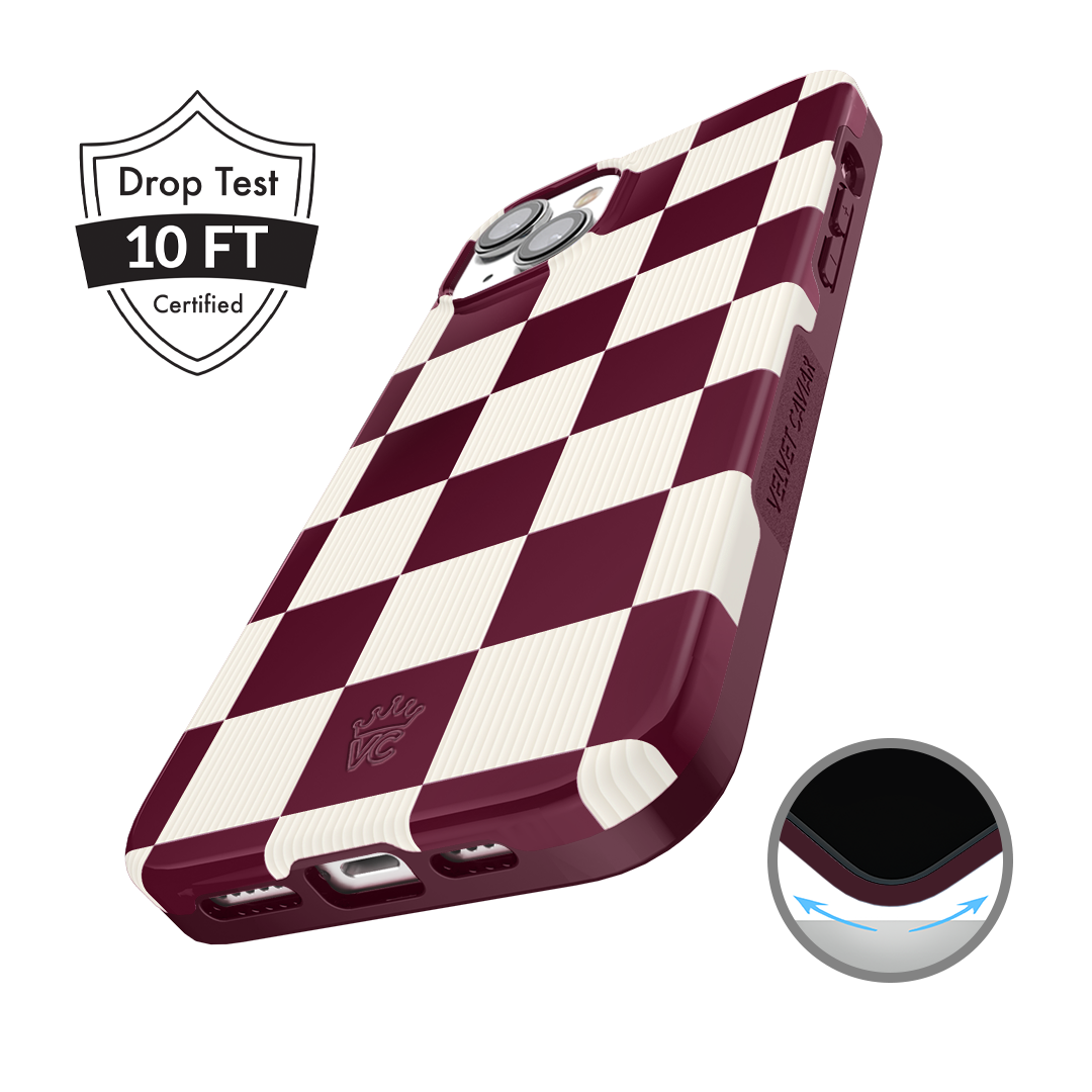 Burgundy Vibe Check iPhone Case