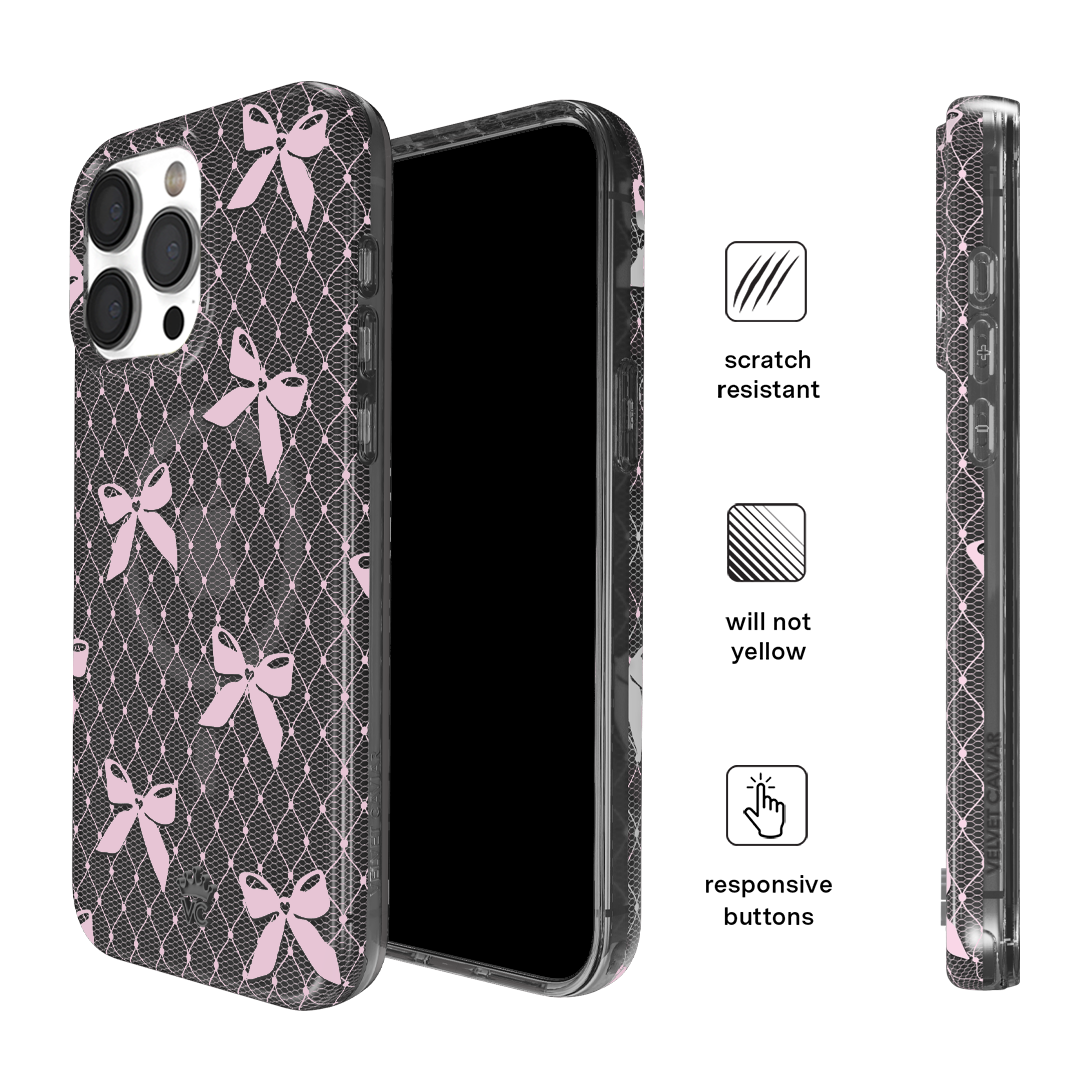 Lacy Pink Bows iPhone Case