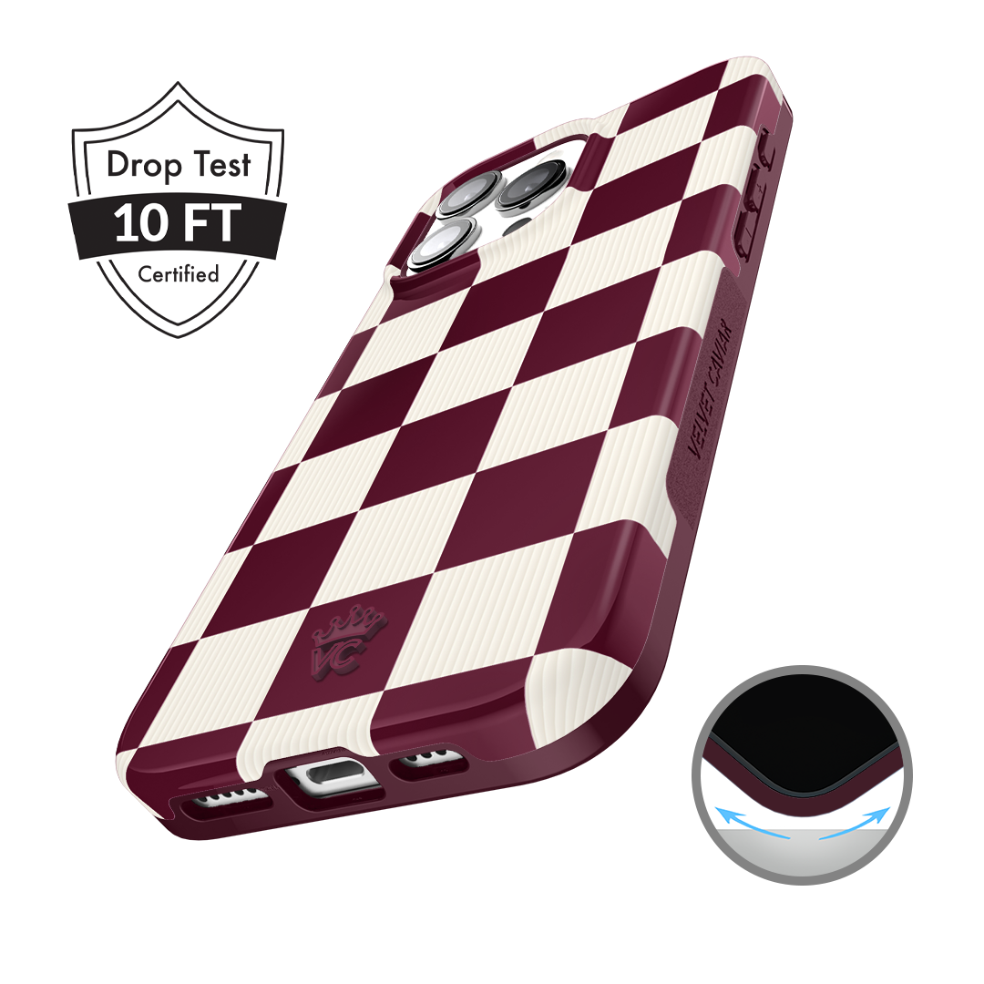 Burgundy Vibe Check iPhone Case