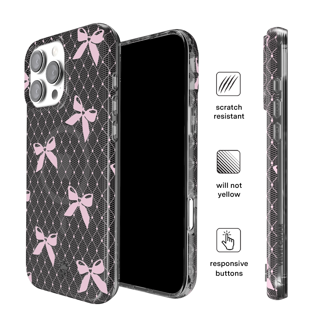 Lacy Pink Bows iPhone Case