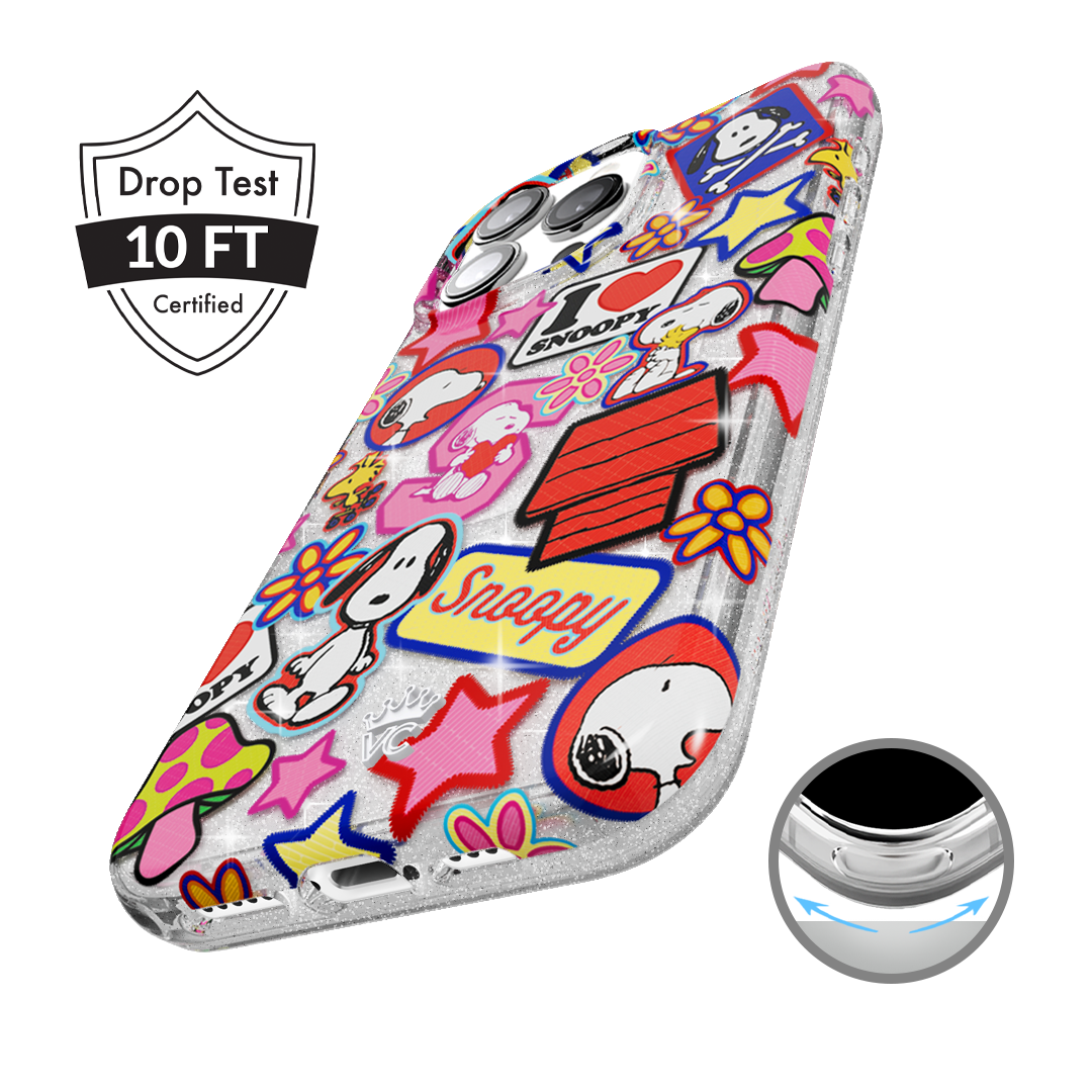 Snoopy Patchwork Glitter iPhone Case