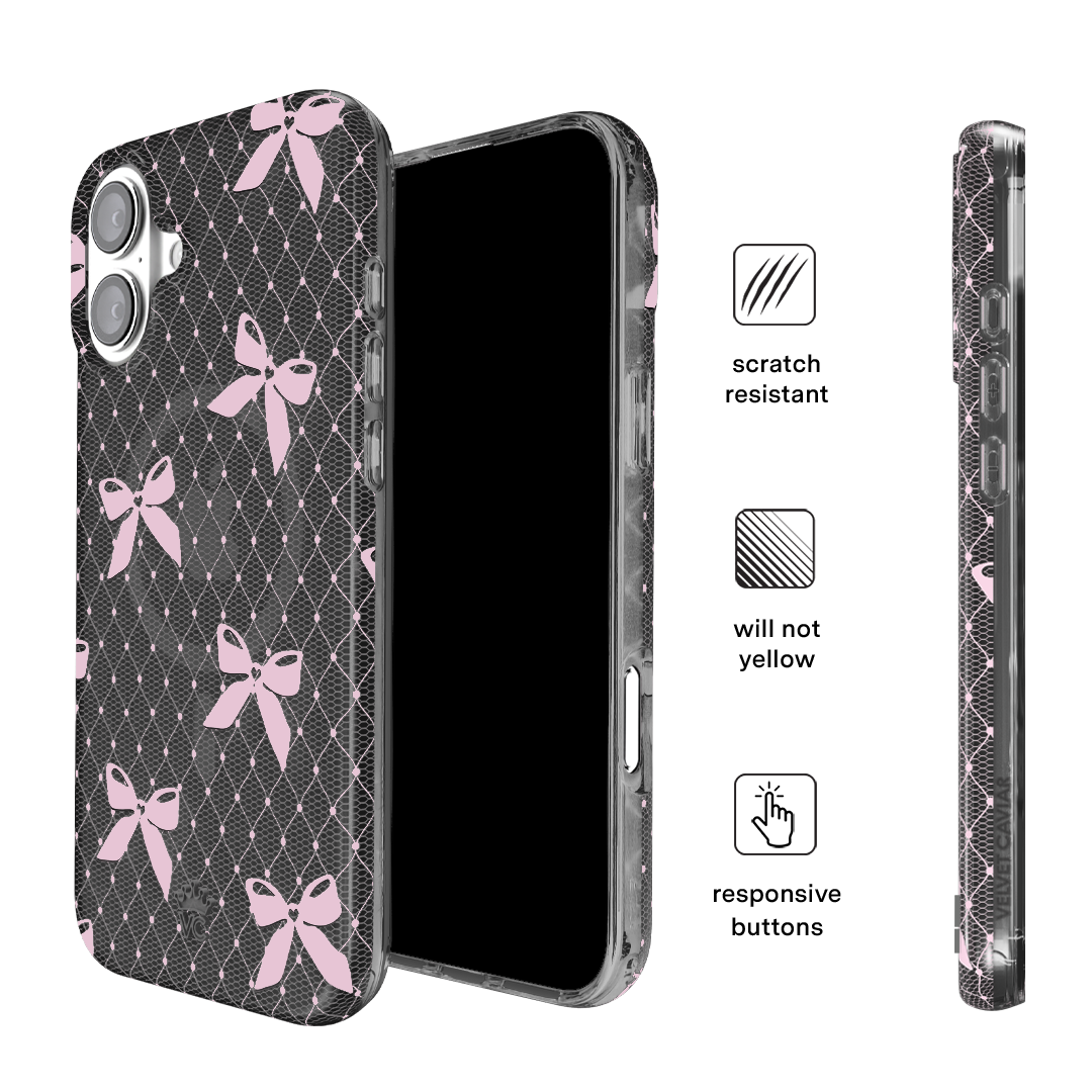 Lacy Pink Bows iPhone Case