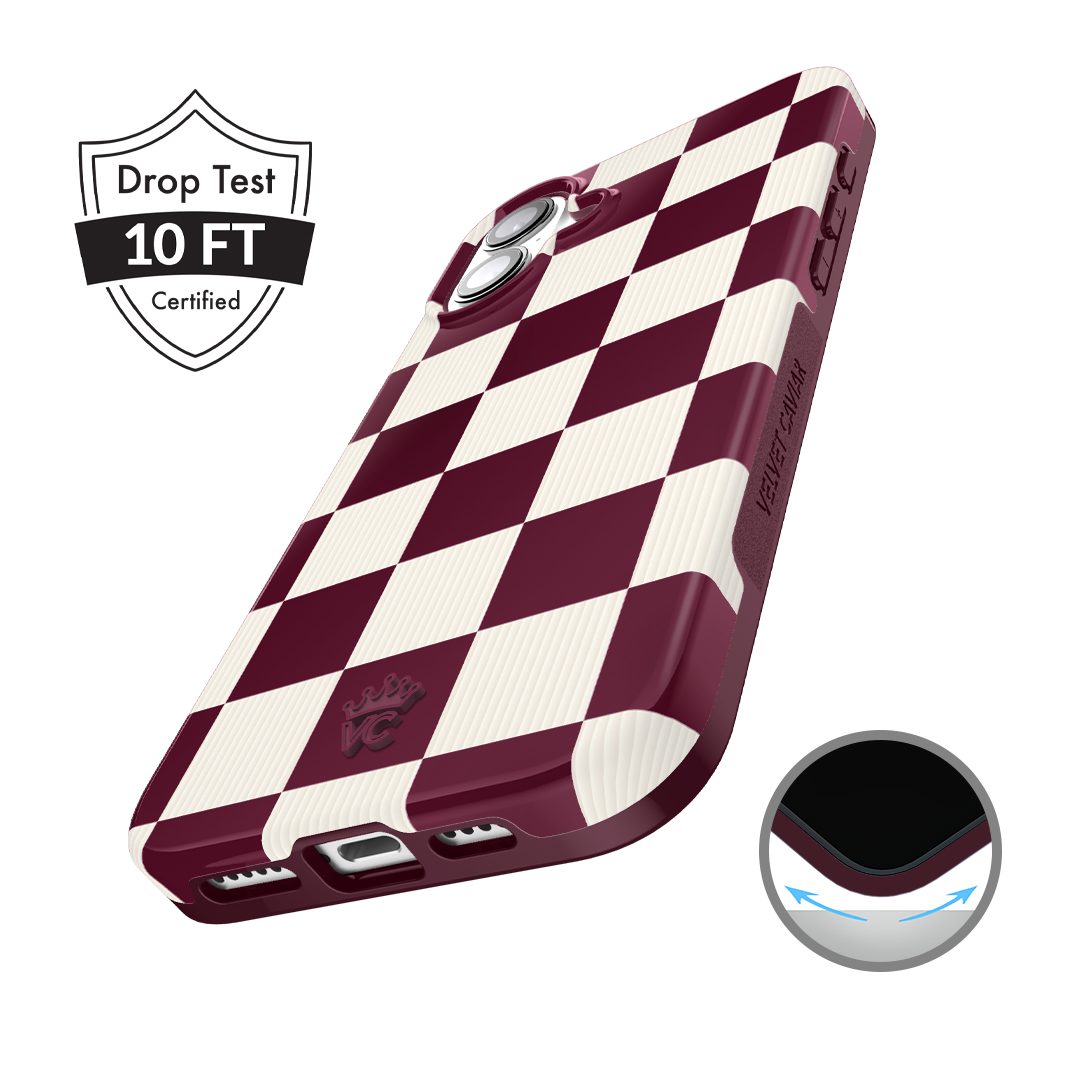 Burgundy Vibe Check iPhone Case