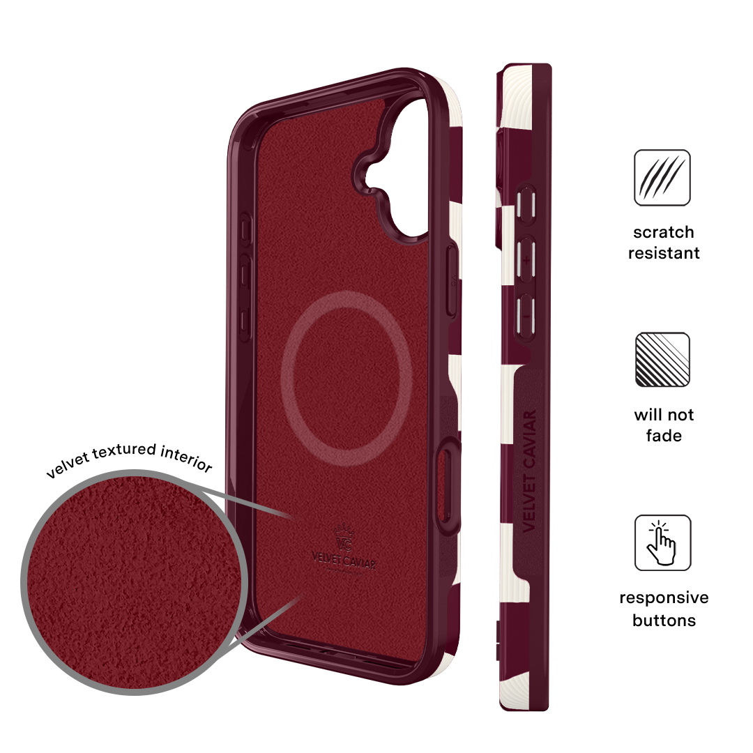 Burgundy Vibe Check iPhone Case