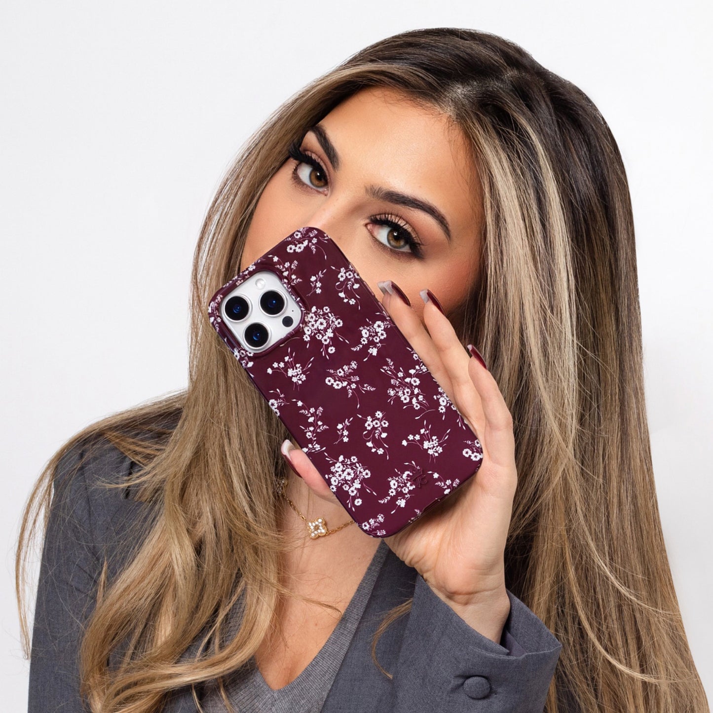 French Burgundy Floral iPhone Case