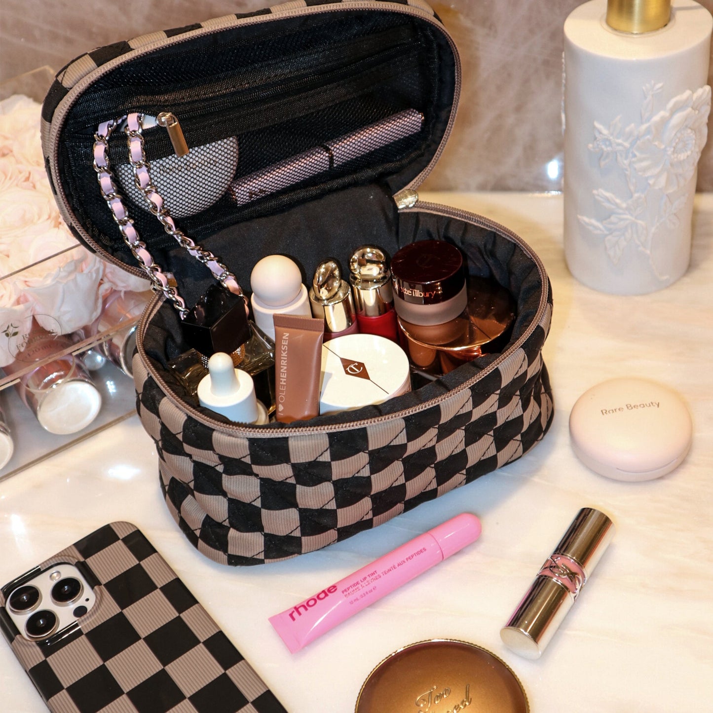 Mocha Vibe Check Vanity Bag