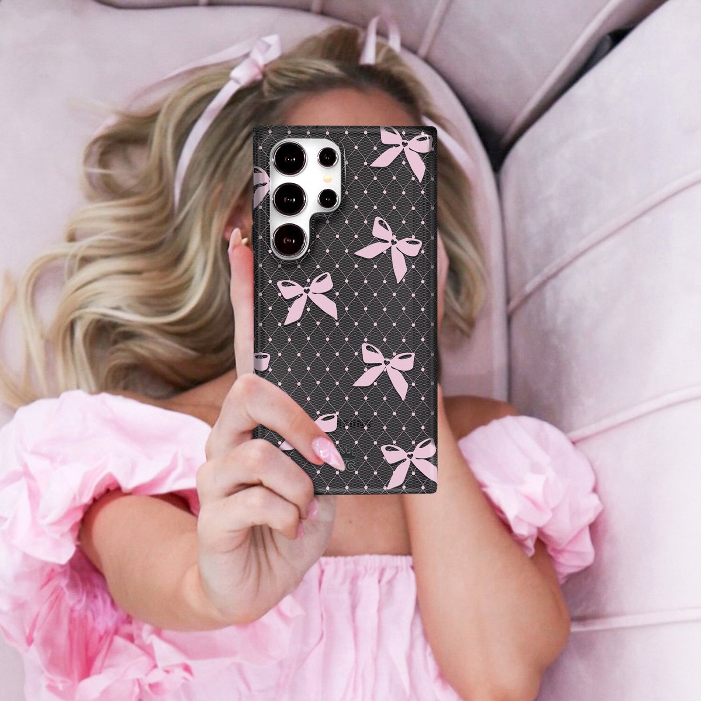 Lacy Pink Bows Samsung Case