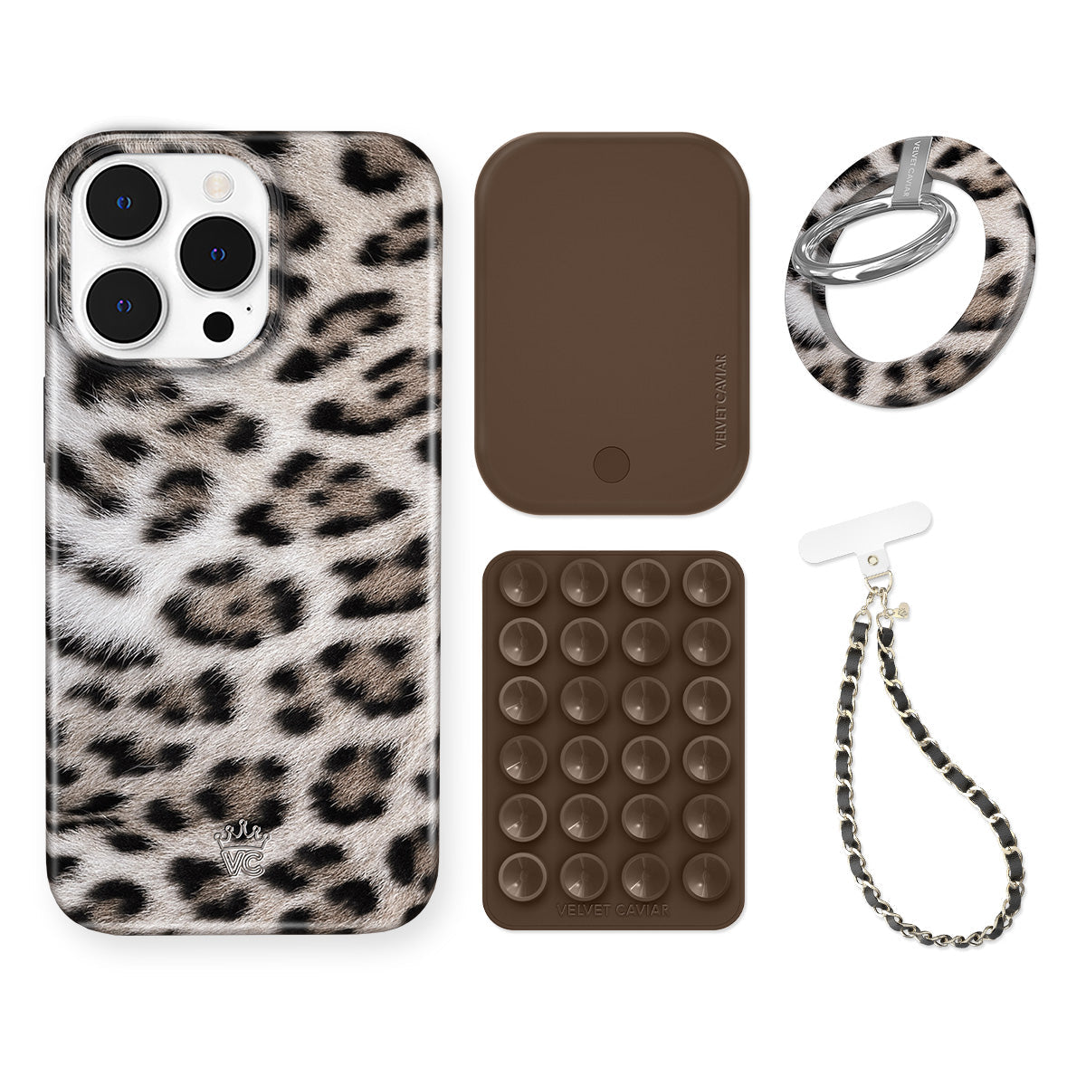 Arctic Leopard iPhone Bundle Set - Grip