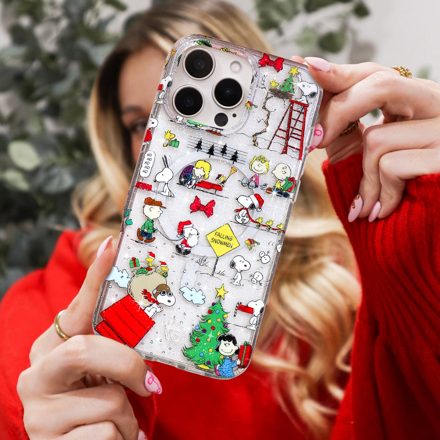 Snoopy Christmas Glitter iPhone Case