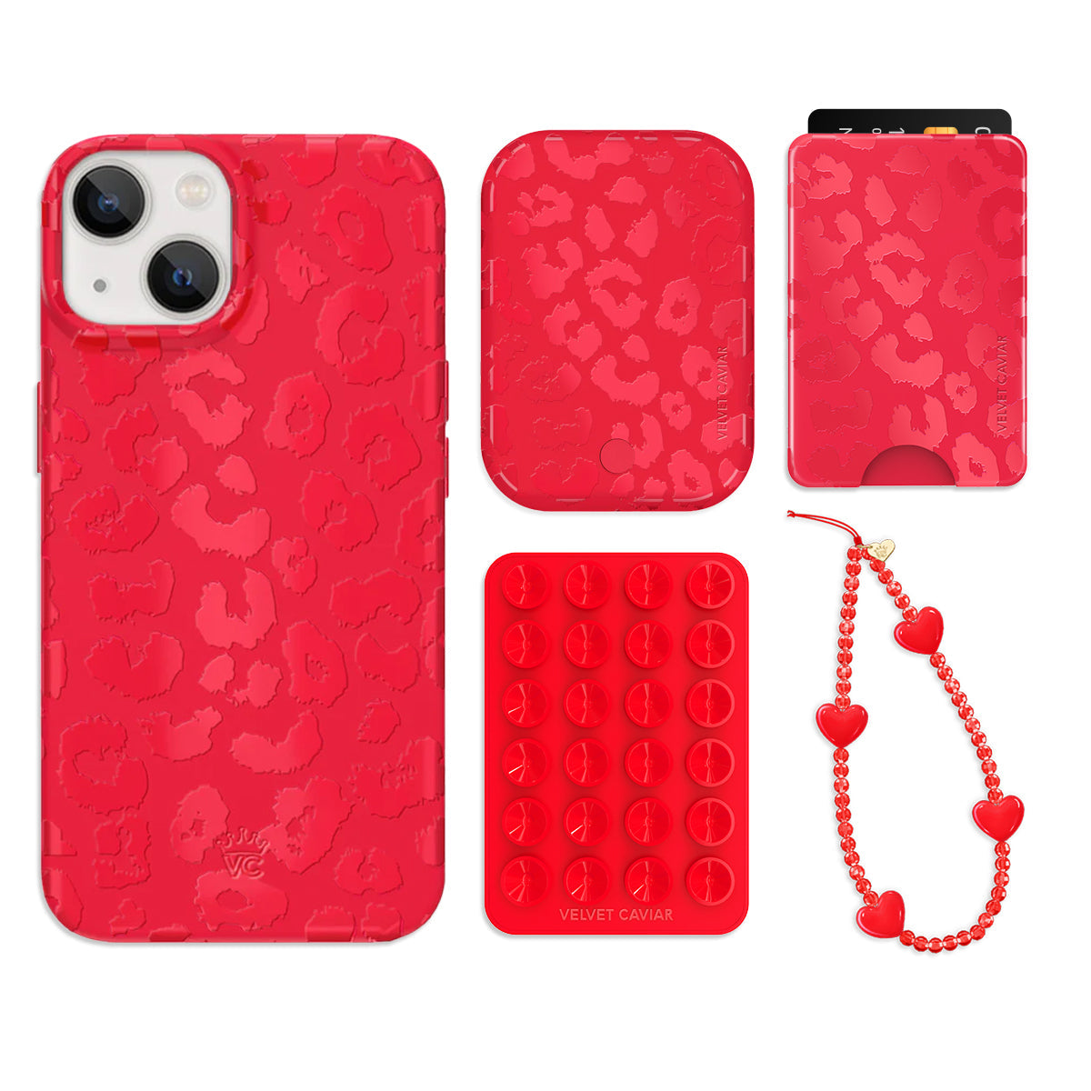 Red Hot Leopard iPhone Bundle Set - Wallet