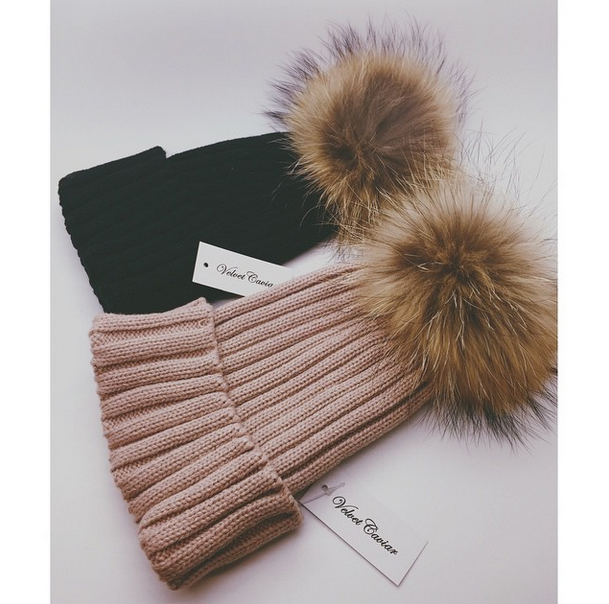 LUX FUR POM BEANIE MORE COLORS+