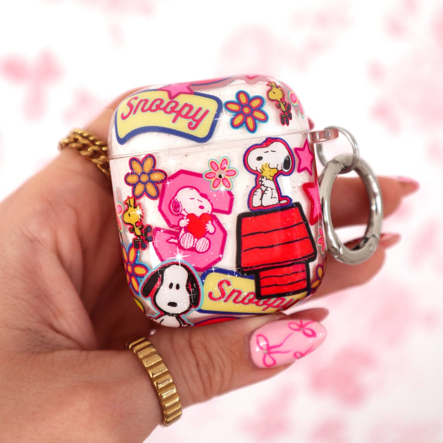 Snoopy Patchwork Glitter AirPod Case