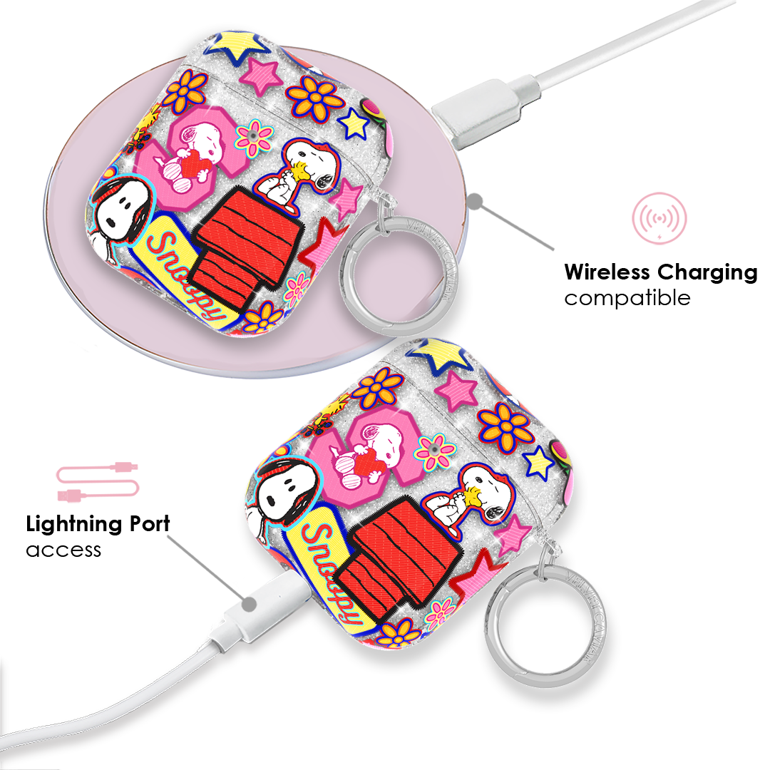 Snoopy Patchwork Glitter AirPod Case