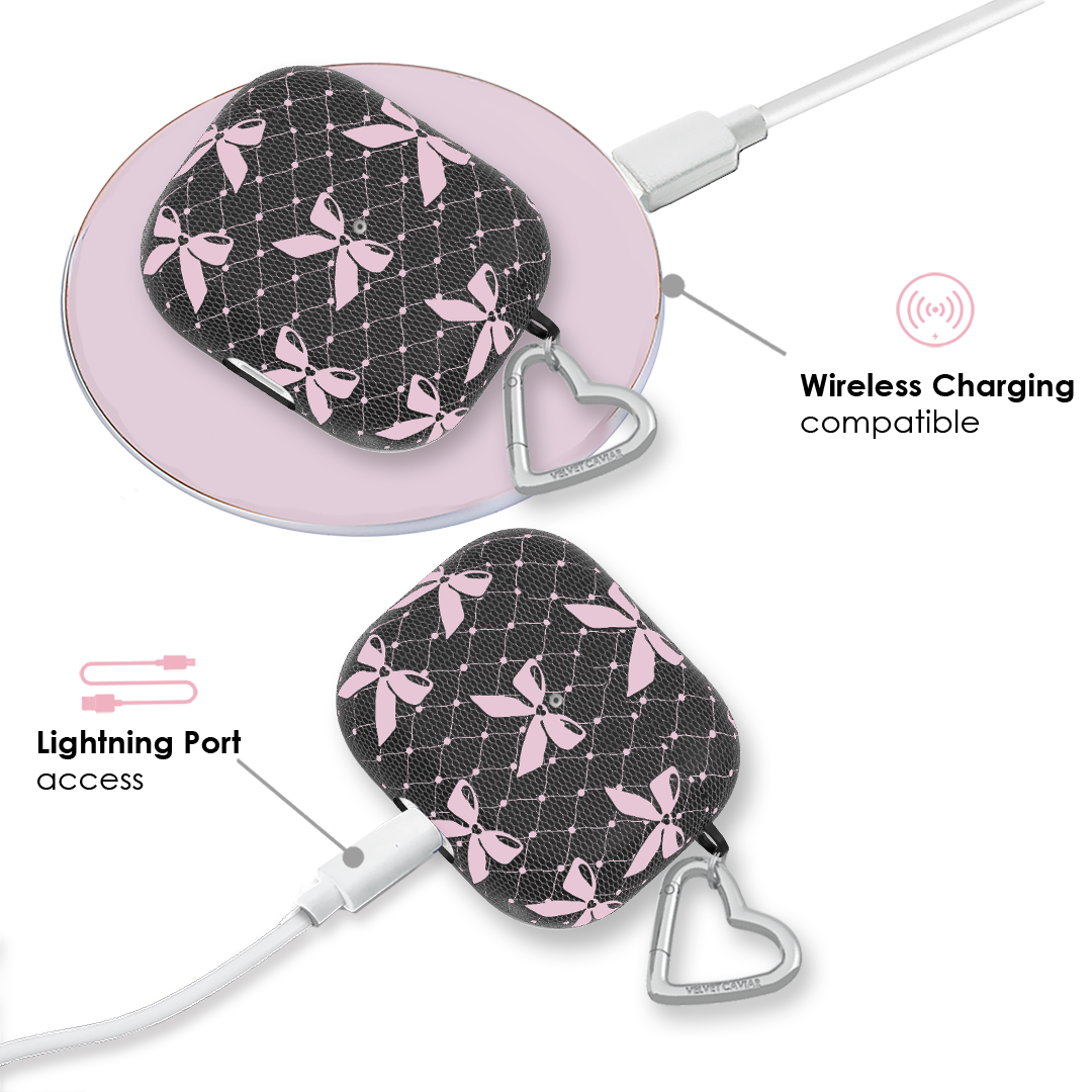 Lacy Pink Bows AirPod Case