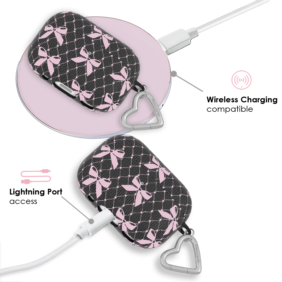 Lacy Pink Bows AirPod Case