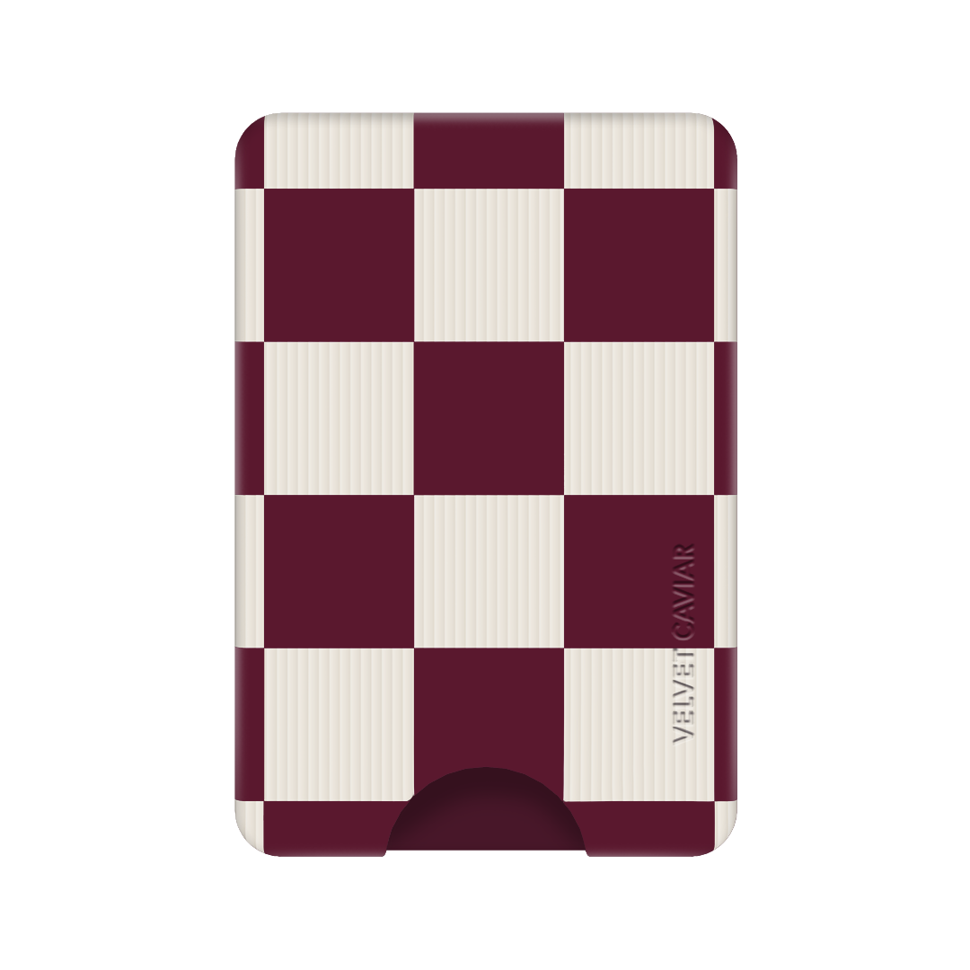 Burgundy Vibe Checker MagSafe Wallet