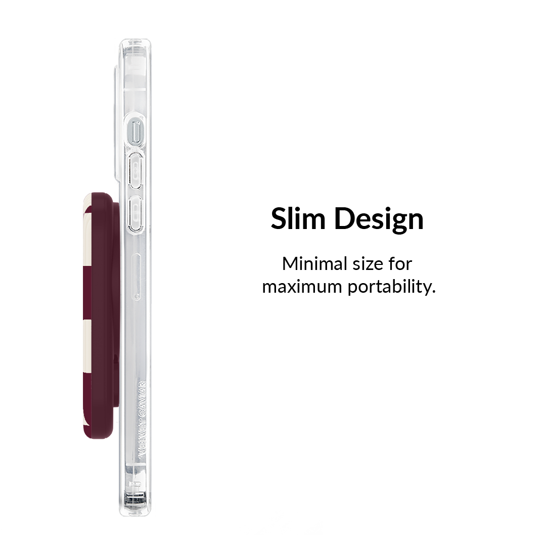 Burgundy Vibe Checker MagSafe Battery Power Pack