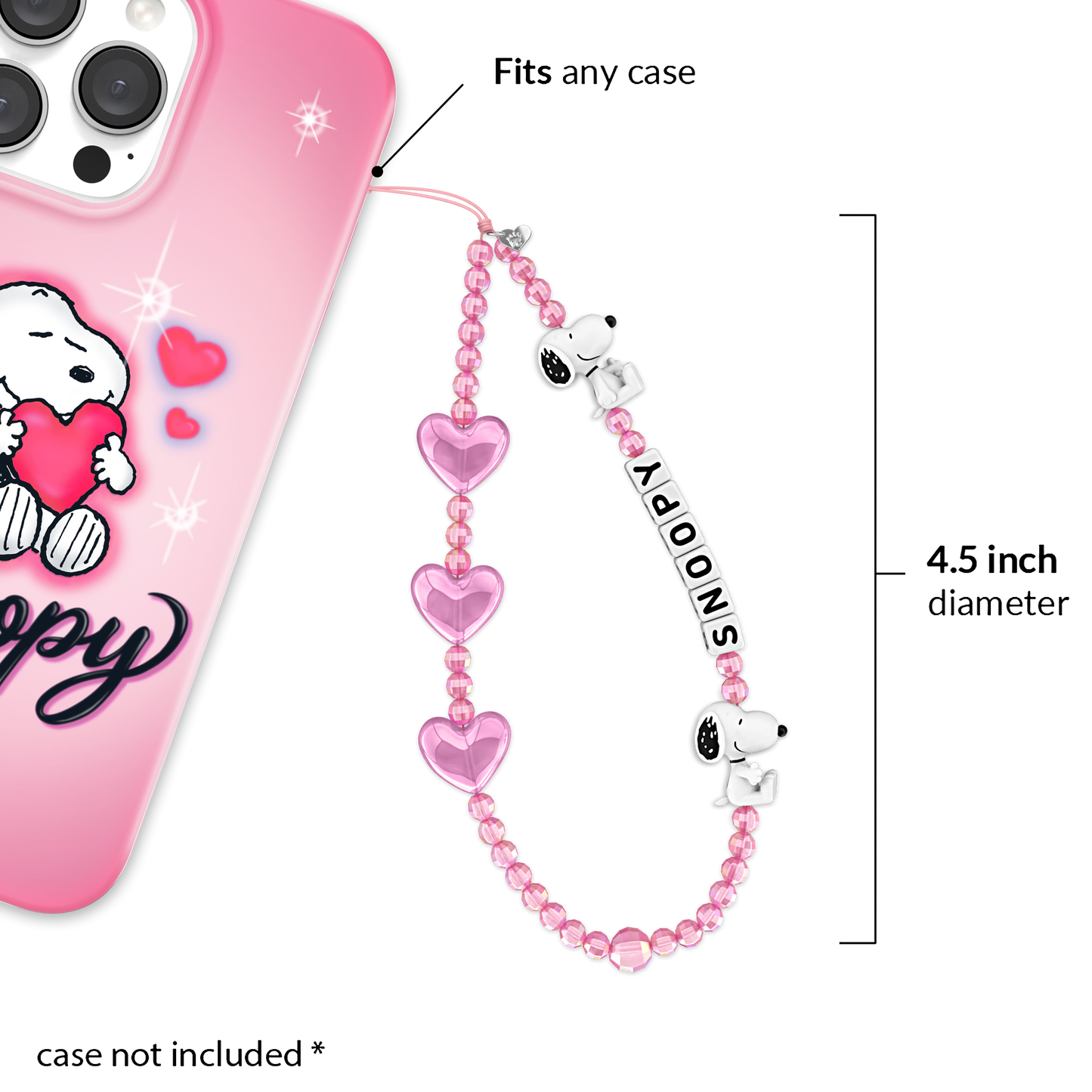 Snoopy Be Mine Phone Charm