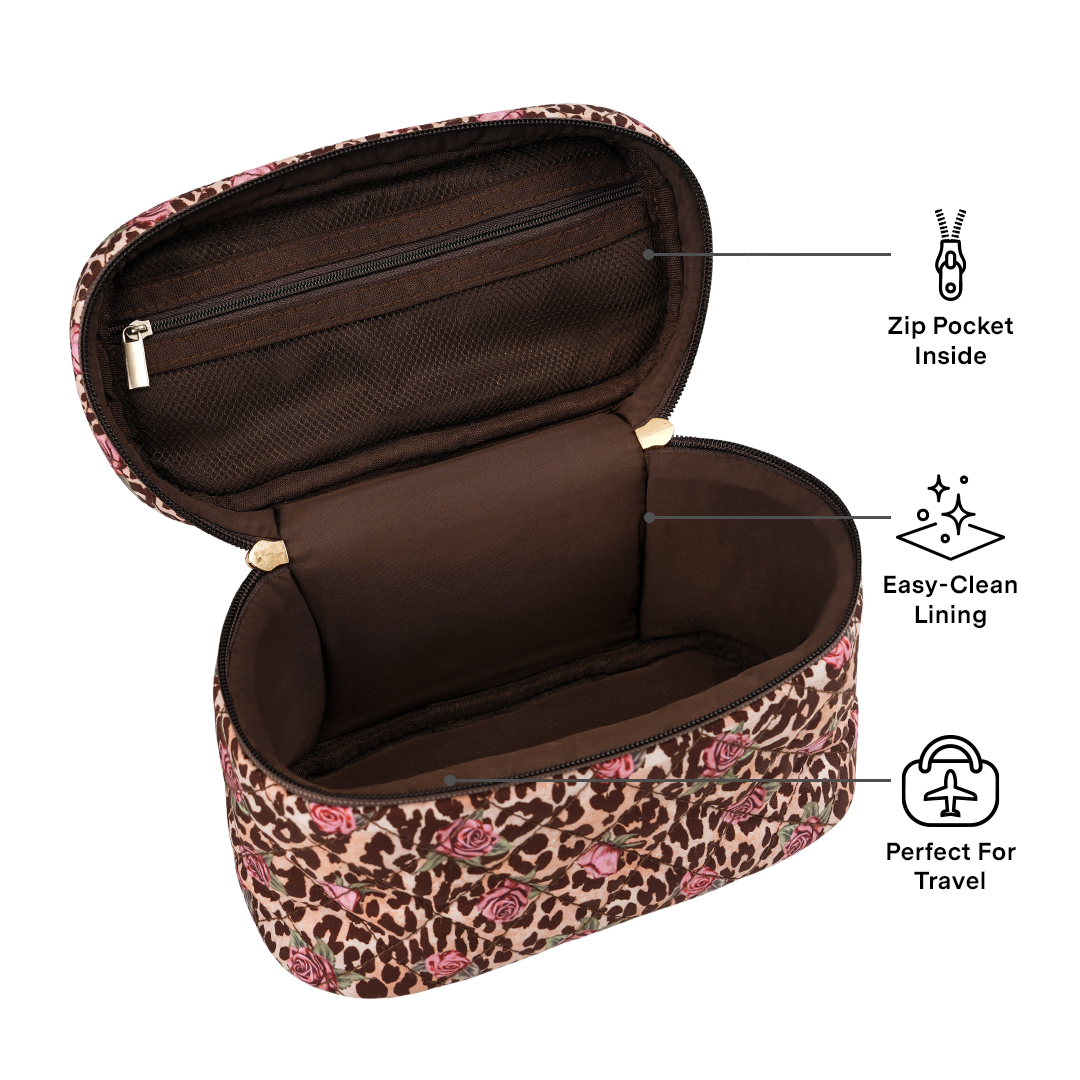 Rosy Leopard Vanity Bag