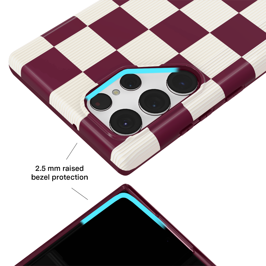 Burgundy Vibe Checker Samsung Case