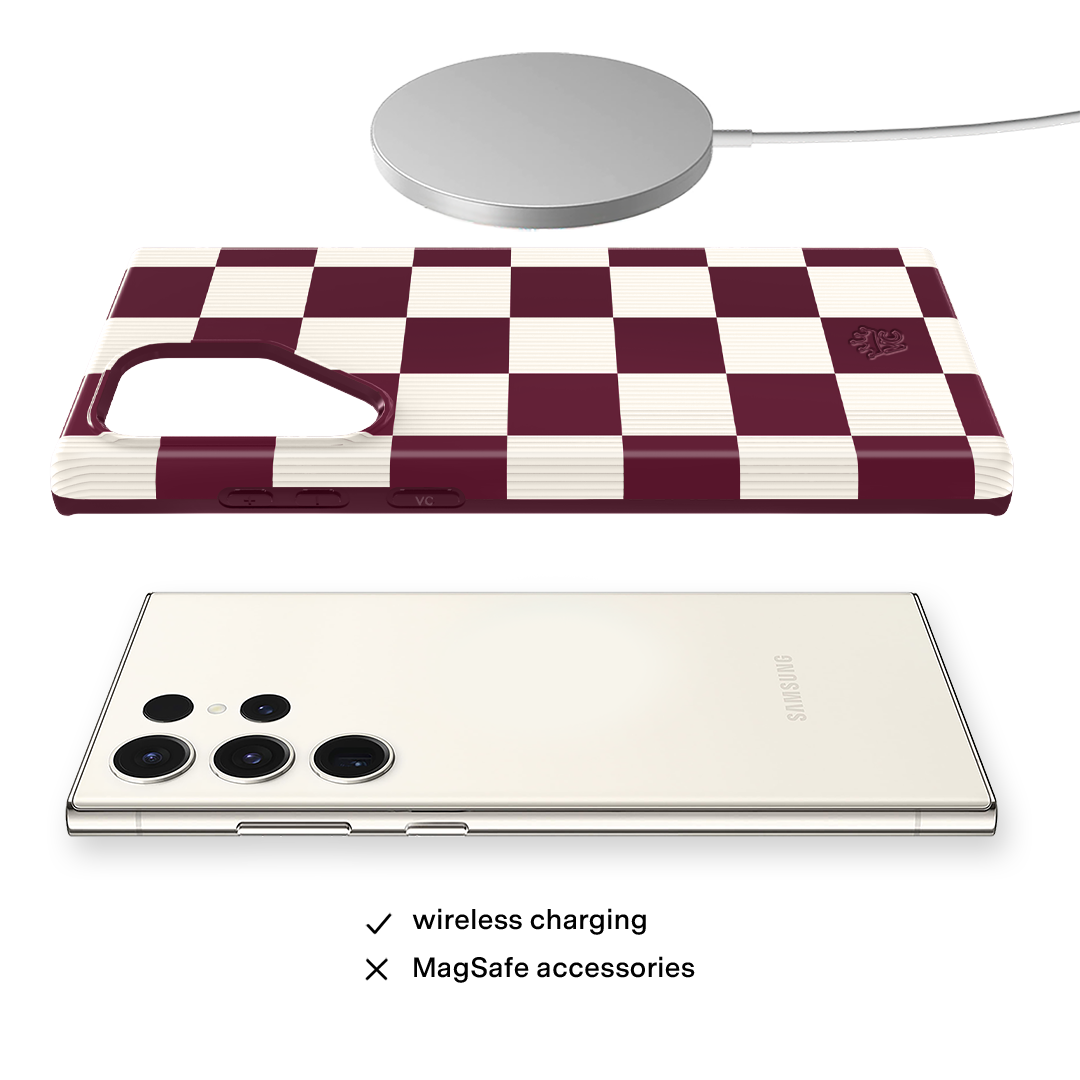 Burgundy Vibe Checker Samsung Case