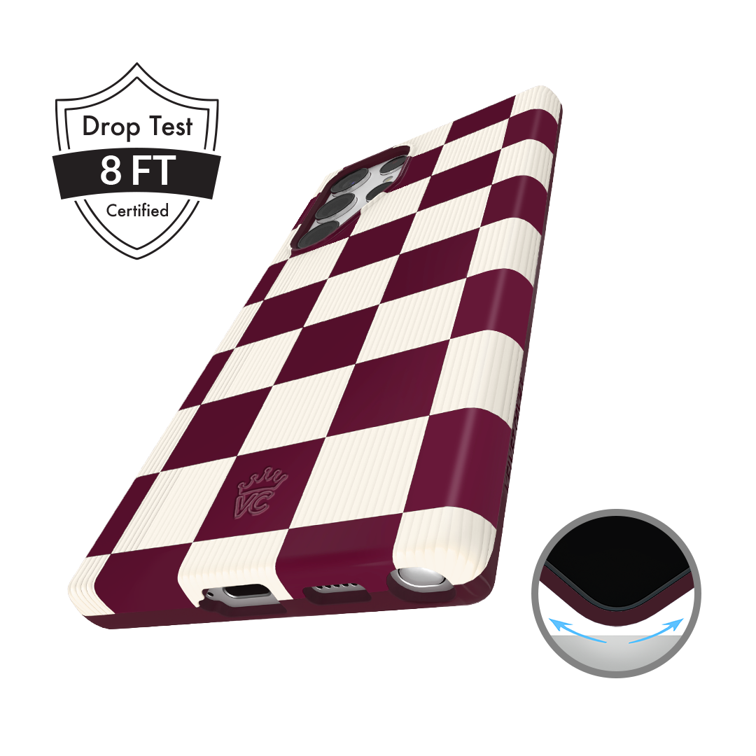 Burgundy Vibe Checker Samsung Case