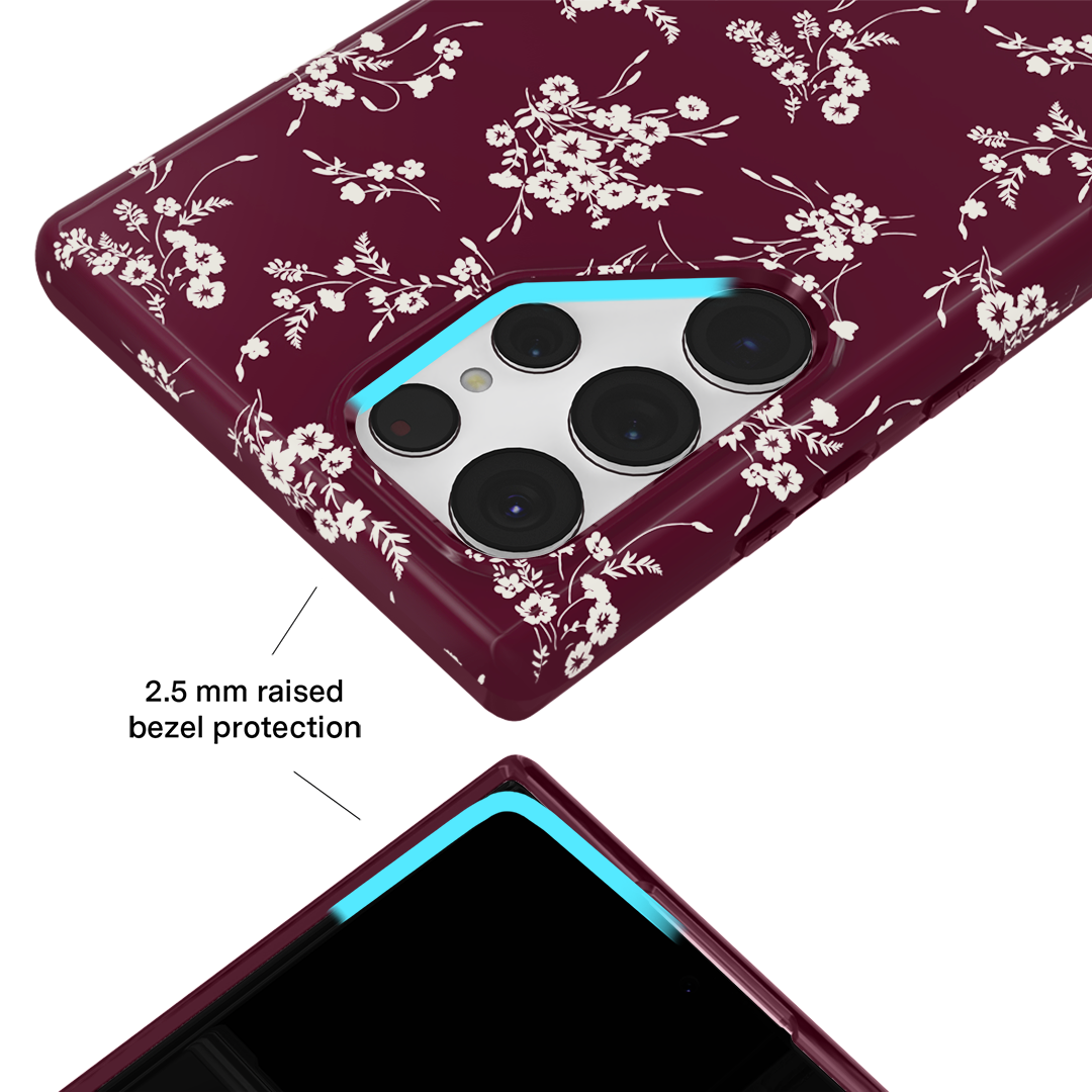 French Burgundy Floral Samsung Case