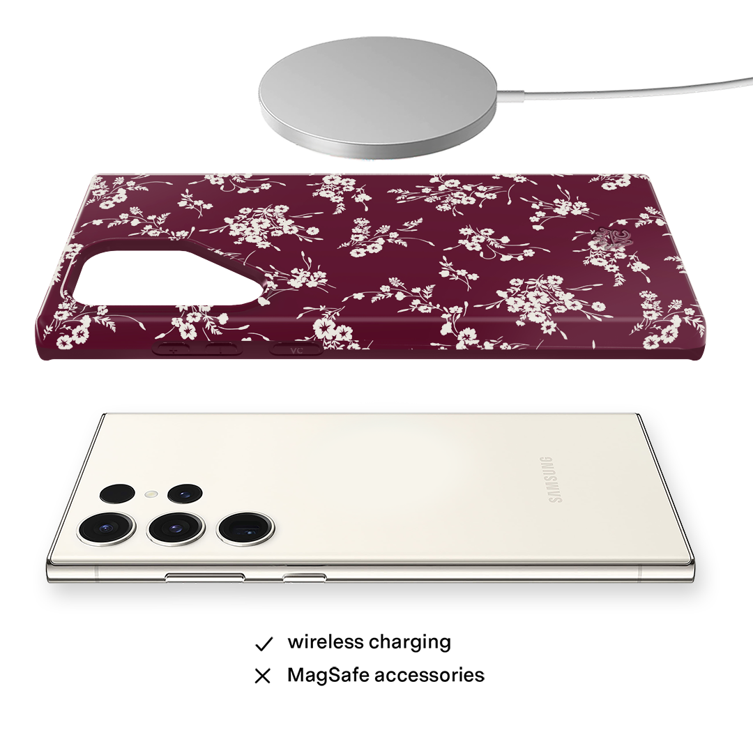 French Burgundy Floral Samsung Case