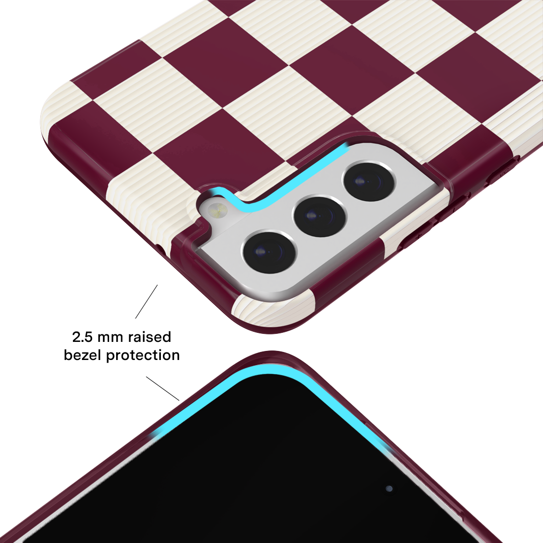 Burgundy Vibe Checker Samsung Case