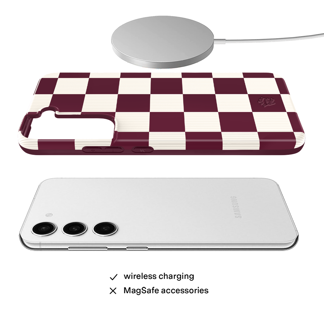 Burgundy Vibe Checker Samsung Case