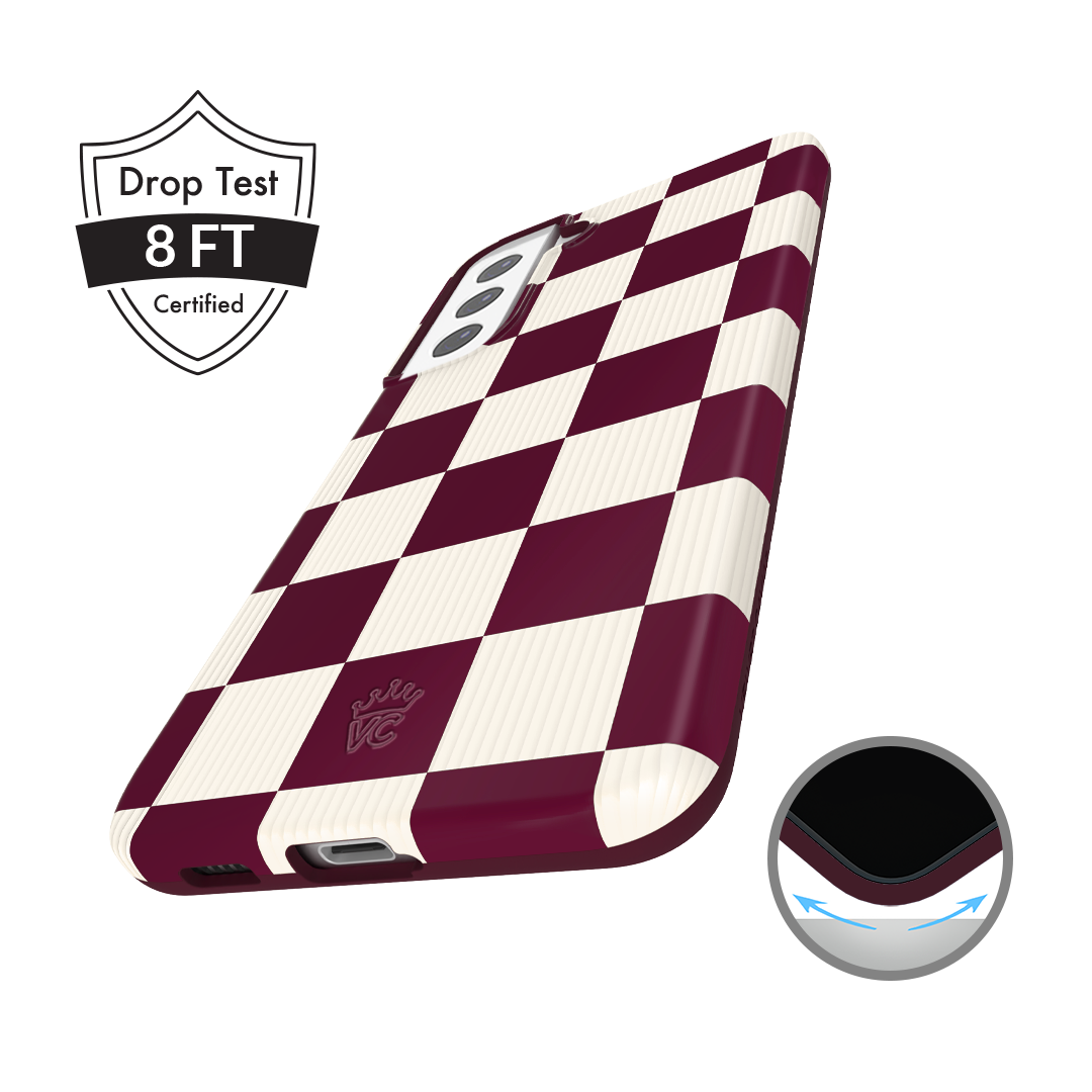 Burgundy Vibe Checker Samsung Case