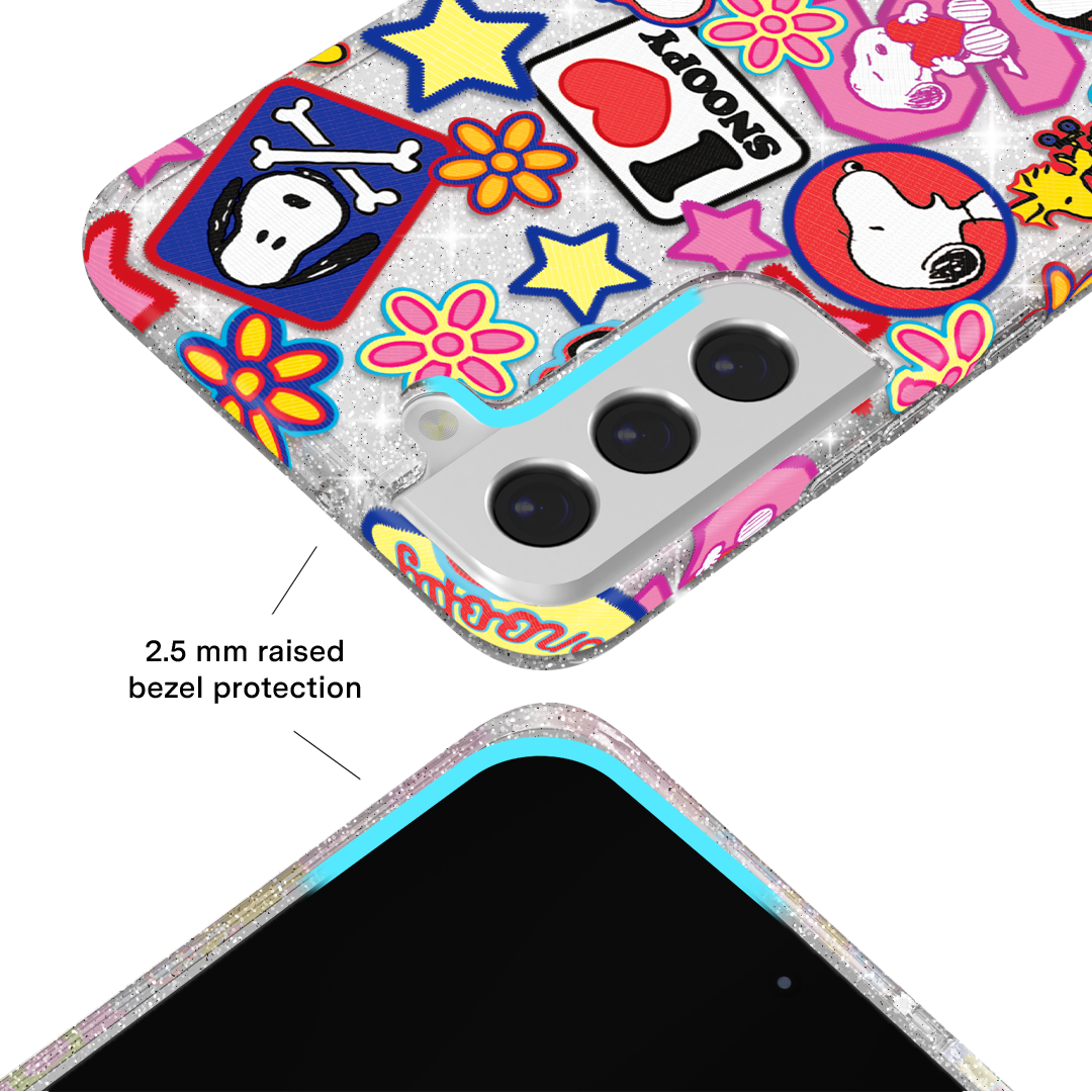 Snoopy Patchwork Glitter Samsung Case