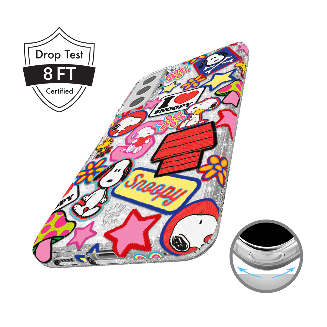 Snoopy Patchwork Glitter Samsung Case