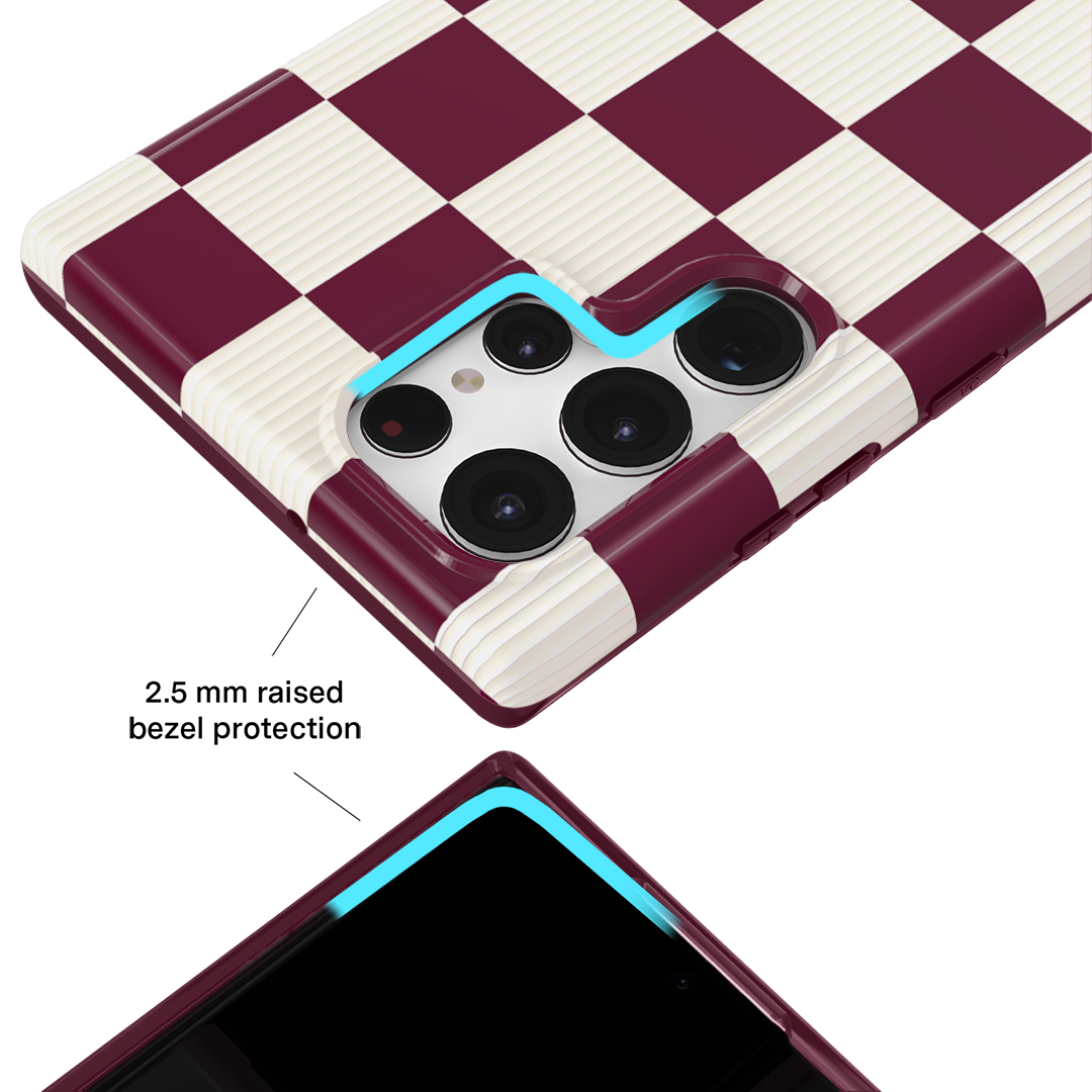 Burgundy Vibe Checker Samsung Case