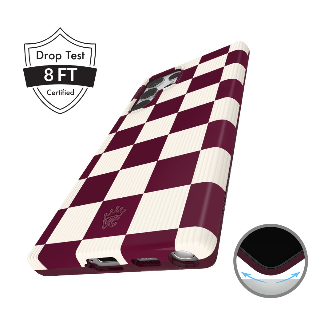 Burgundy Vibe Checker Samsung Case