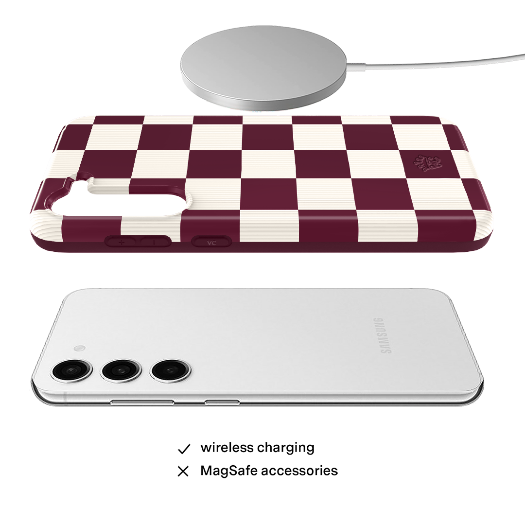 Burgundy Vibe Checker Samsung Case