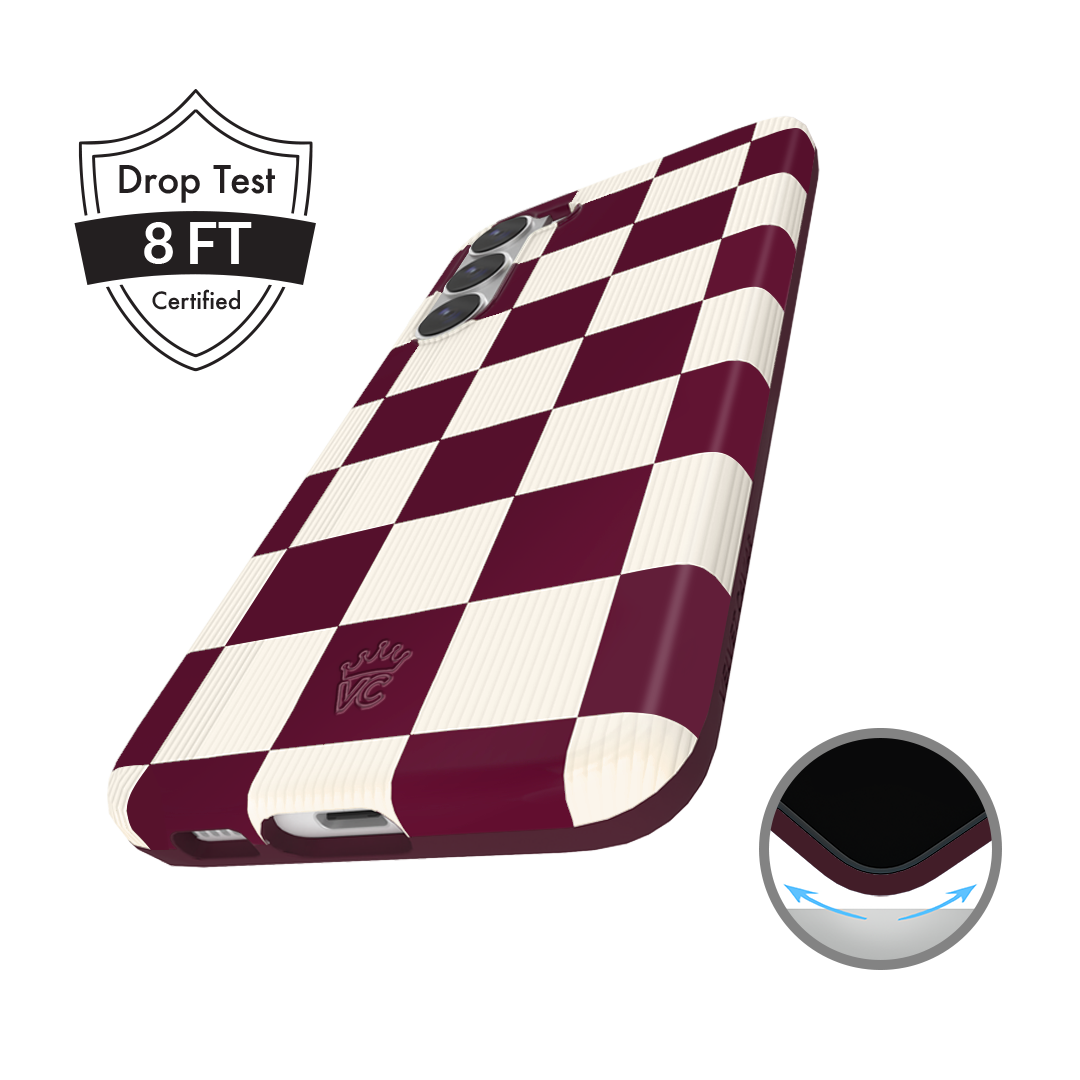 Burgundy Vibe Checker Samsung Case