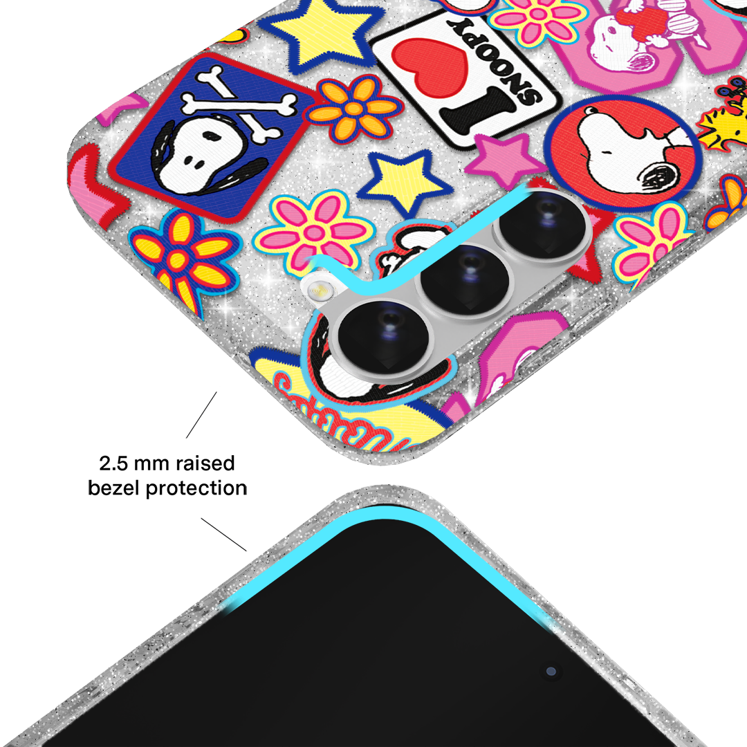 Snoopy Patchwork Glitter Samsung Case