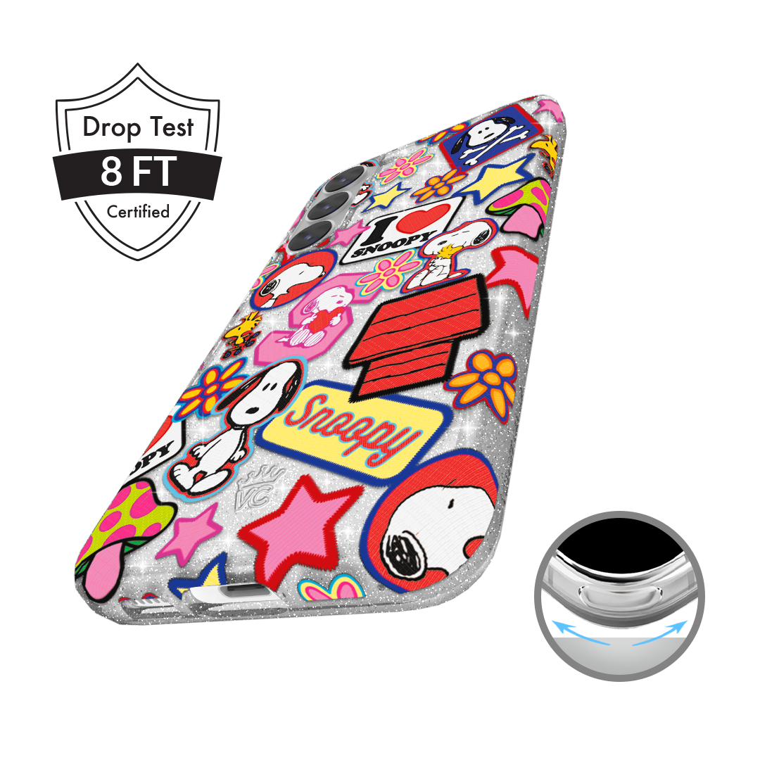 Snoopy Patchwork Glitter Samsung Case