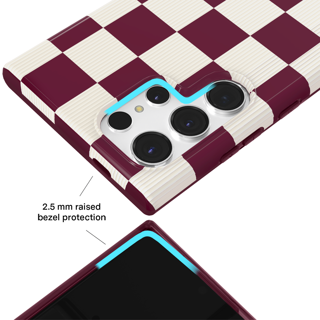 Burgundy Vibe Checker Samsung Case