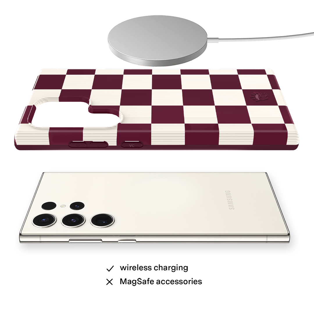 Burgundy Vibe Checker Samsung Case