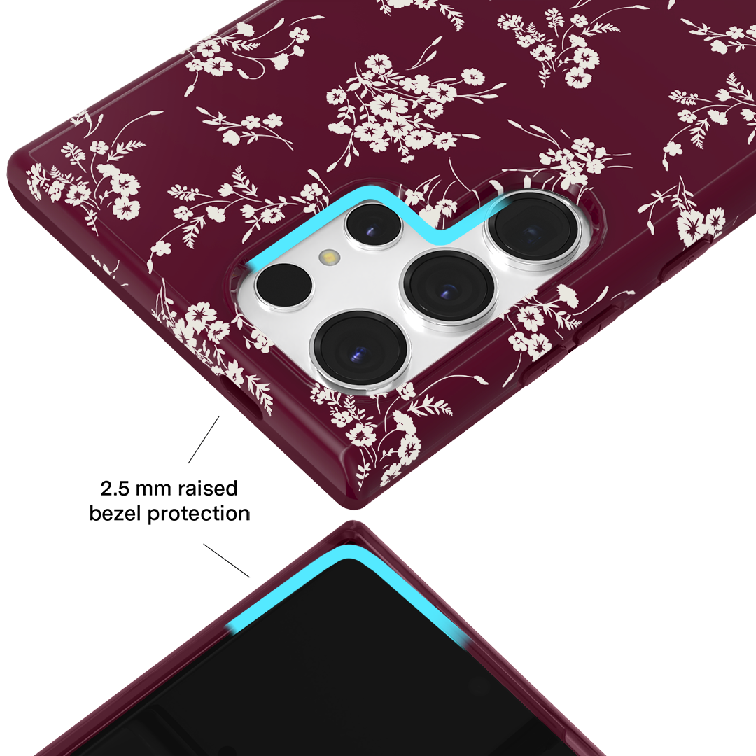 French Burgundy Floral Samsung Case