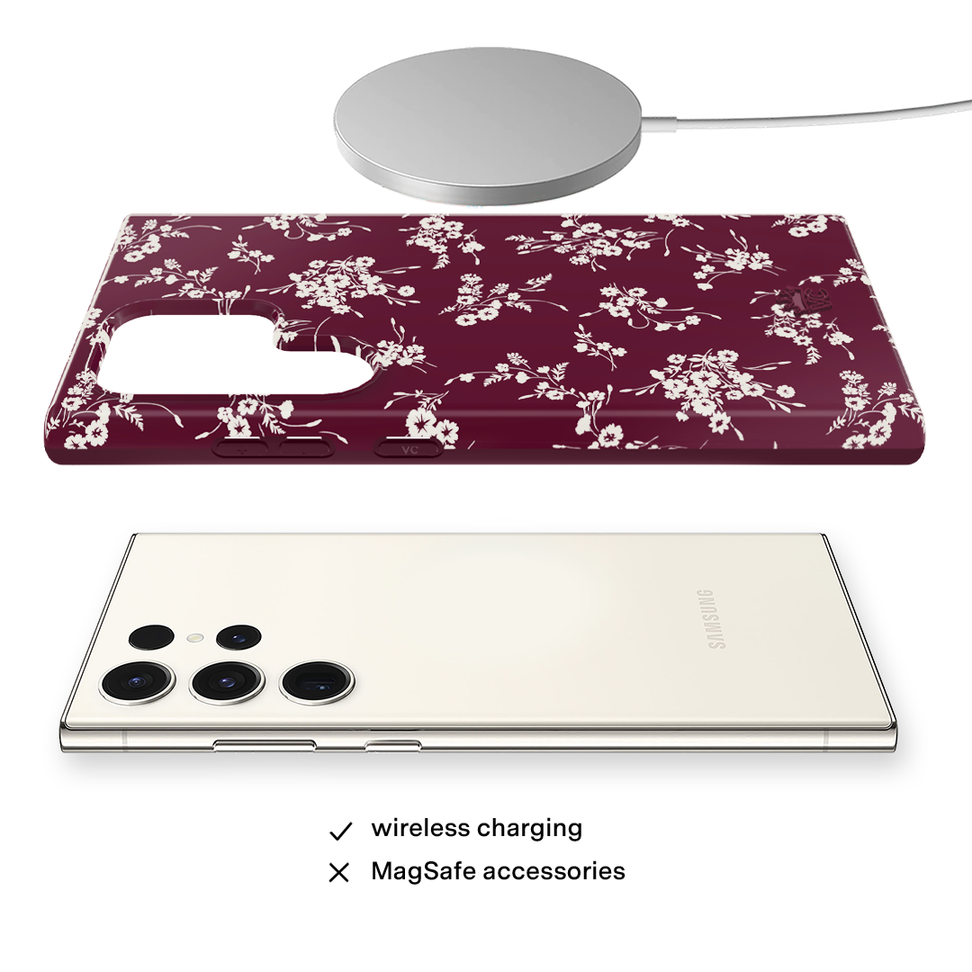 French Burgundy Floral Samsung Case