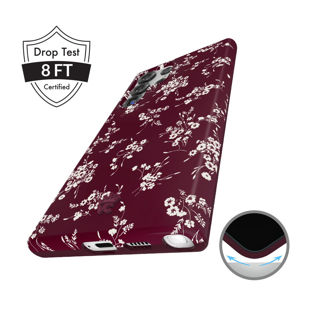 French Burgundy Floral Samsung Case