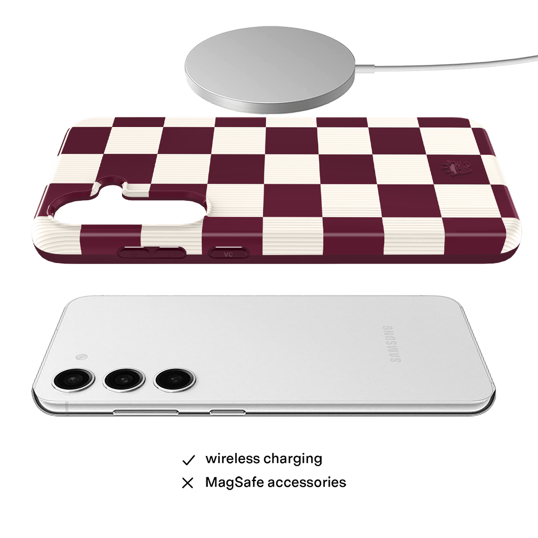 Burgundy Vibe Checker Samsung Case