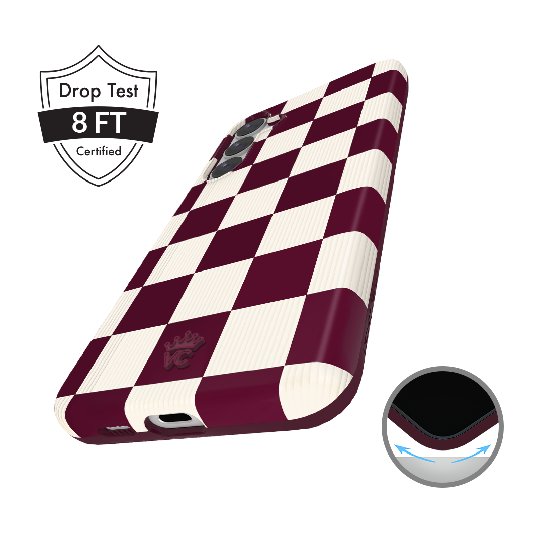 Burgundy Vibe Checker Samsung Case