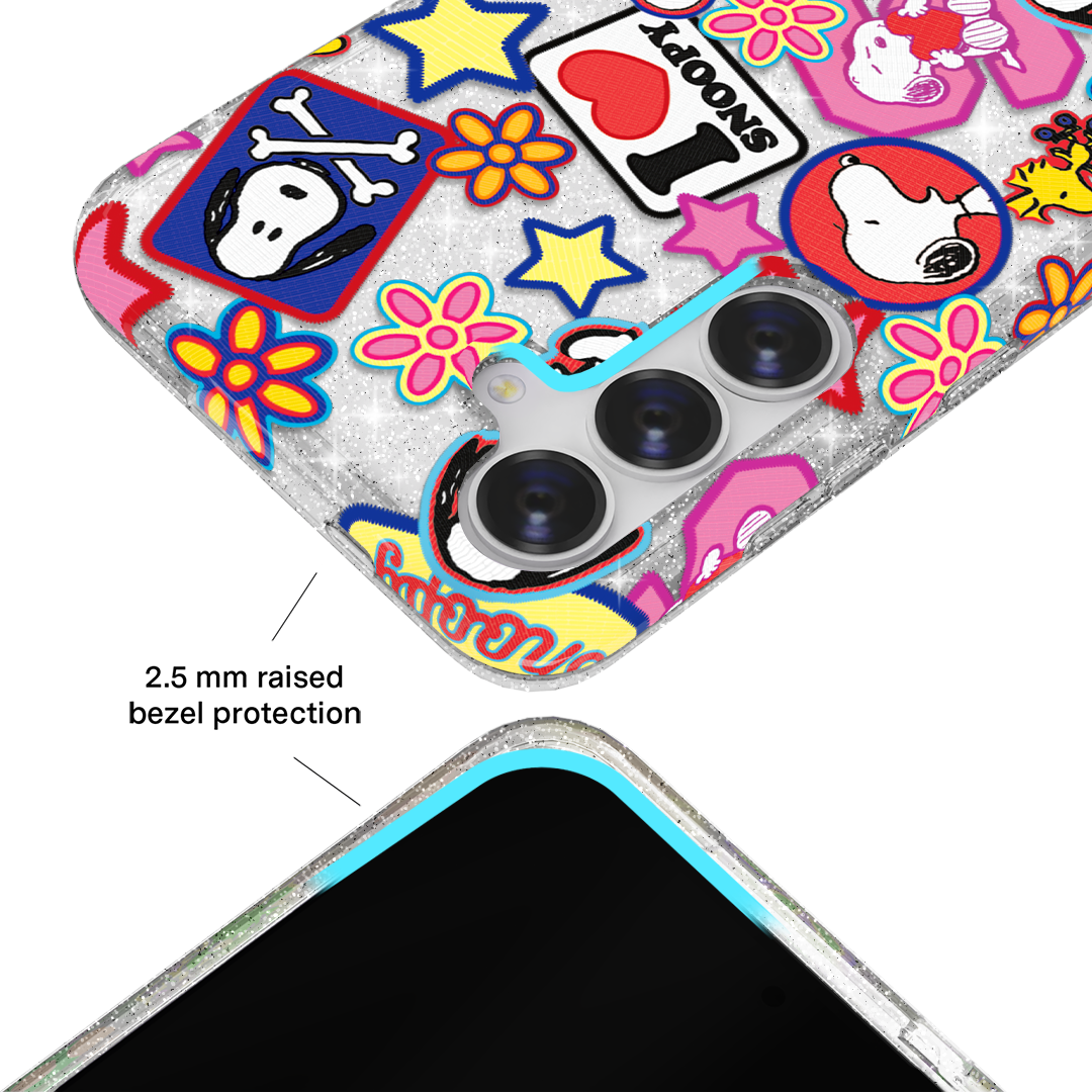 Snoopy Patchwork Glitter Samsung Case