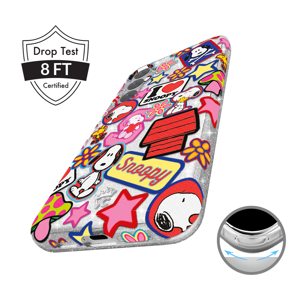 Snoopy Patchwork Glitter Samsung Case