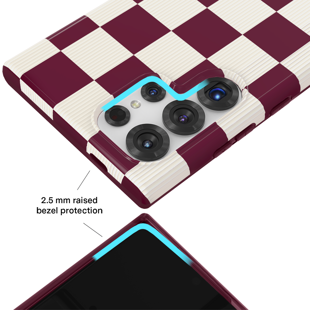 Burgundy Vibe Checker Samsung Case