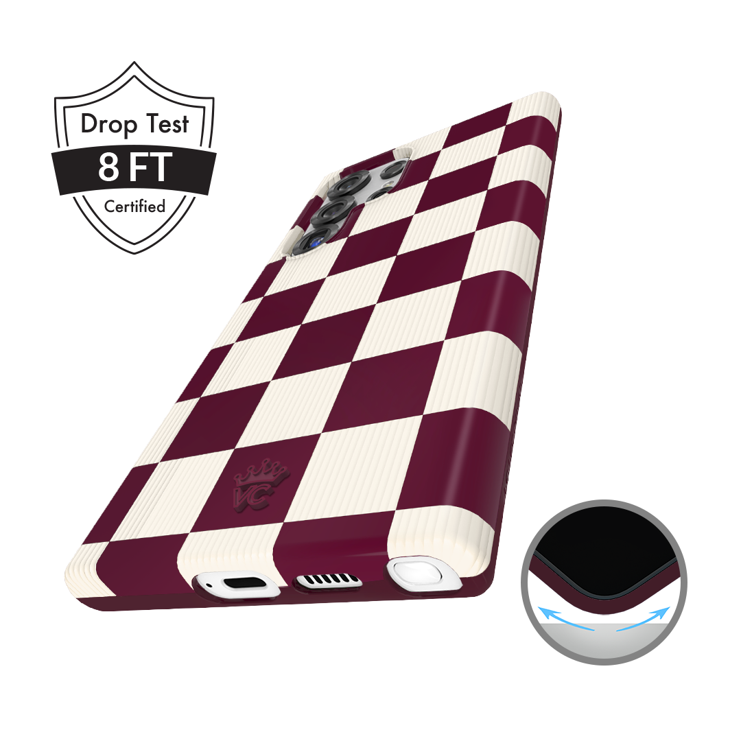 Burgundy Vibe Checker Samsung Case